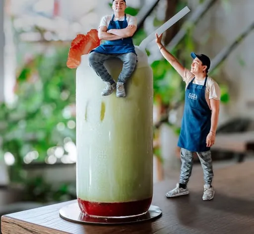 Matcha Passion con mermelada de fresa